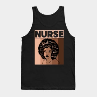 Black Woman Nurse Afro melanin is Black History Month Tank Top